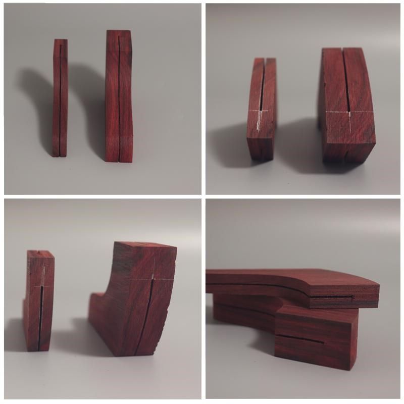 整料开冠角尾托弯曲承露古琴配件 岳山龙吟吟托琴轸雁足大叶紫檀