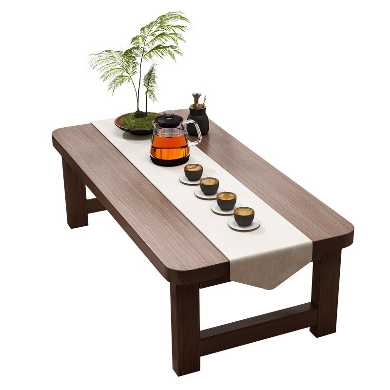 免安装飘窗小桌子中式炕桌家用实木榻榻米茶桌可折叠坐地矮桌炕几