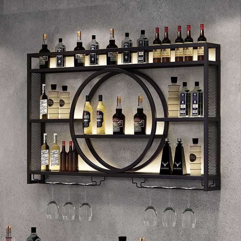 吧台酒柜墙上壁挂式酒架现代客厅新款铁艺酒架简约酒吧红酒架挂墙