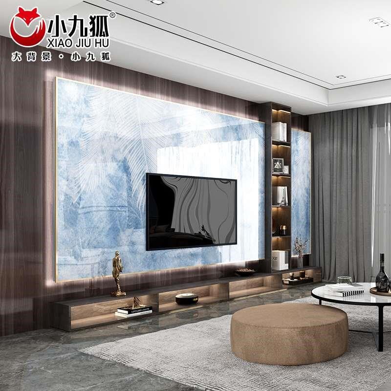悬空电视背景墙石材大板客厅陶瓷砖大板木格删 小九狐 百业生财