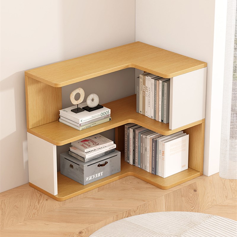 转角书架靠墙角柜置物架落地收纳柜现代简约客厅卧室L形置物柜