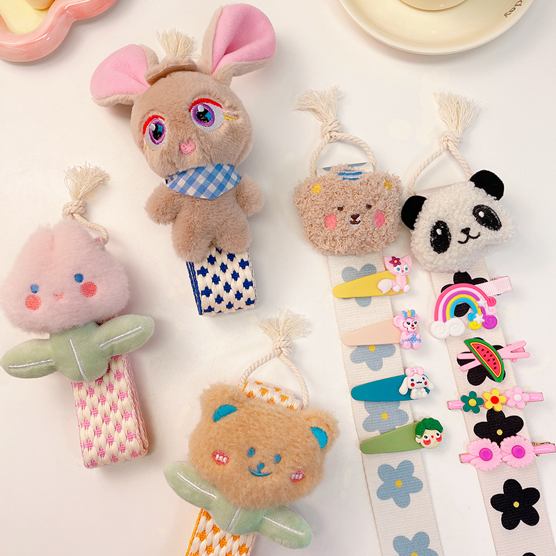 发饰收纳带可爱皮筋圈卡发夹v头箍儿童女孩墙壁挂式宝宝首饰整理