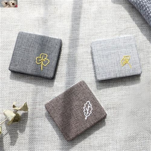 便携折叠b镜双面镜刺绣双面布艺镜子女迷你小镜子少女心随身梳妆