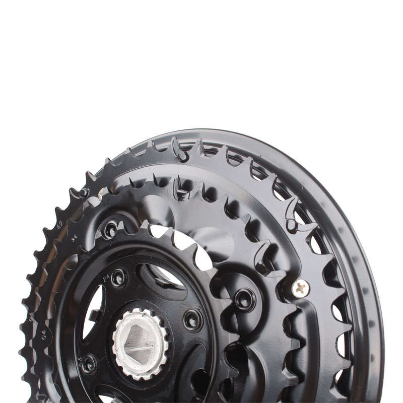 变速山地自行车轮盘三速齿盘定位牙盘42/34/24三片曲柄轮盘铝腿