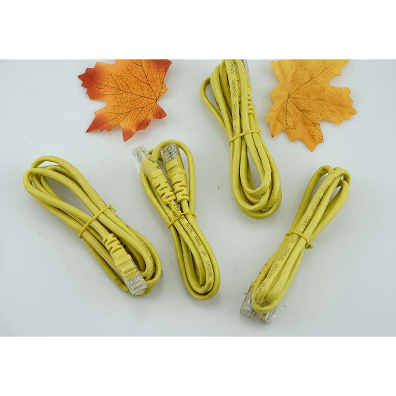 50条一包网络跳线成品机房黄色灰色8芯短网线带水晶头1/1.5