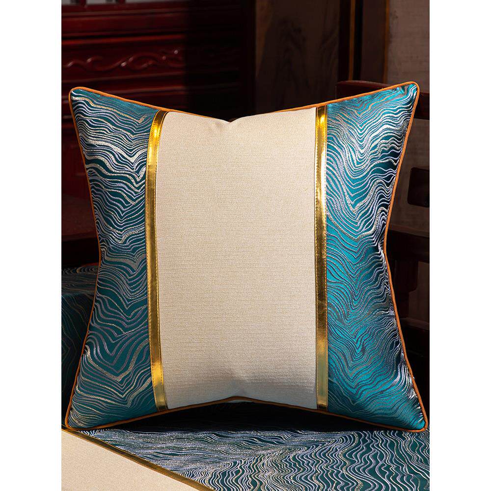 新中式沙发靠枕大号含芯中式抱枕套方形床头大靠背垫软包床上靠垫