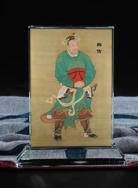 定制古代名人军事家韩信偏财神画像摆件办公室桌面工艺品摆台家居