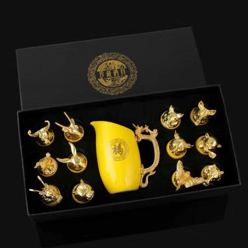 直销档十二生肖白酒杯套装陶瓷酒具骨瓷玉瓷烈酒杯酒壶清酒套装盅