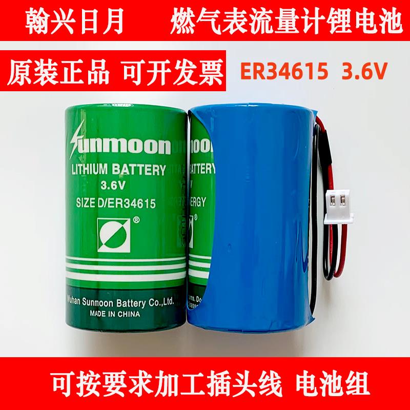 日月ER34615水表燃气表流量计定位器PLC物联网1号D型3.6V锂电池组