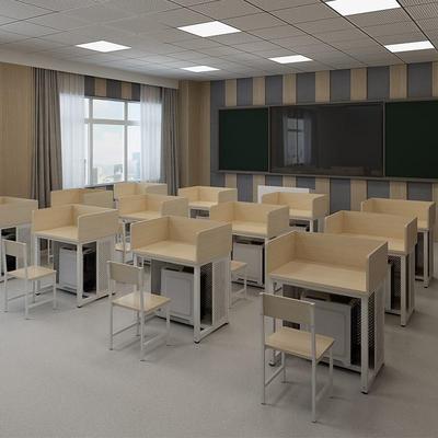 学校机房电脑桌台式自习屏风隔断桌椅微机云教室驾校培训考试桌子