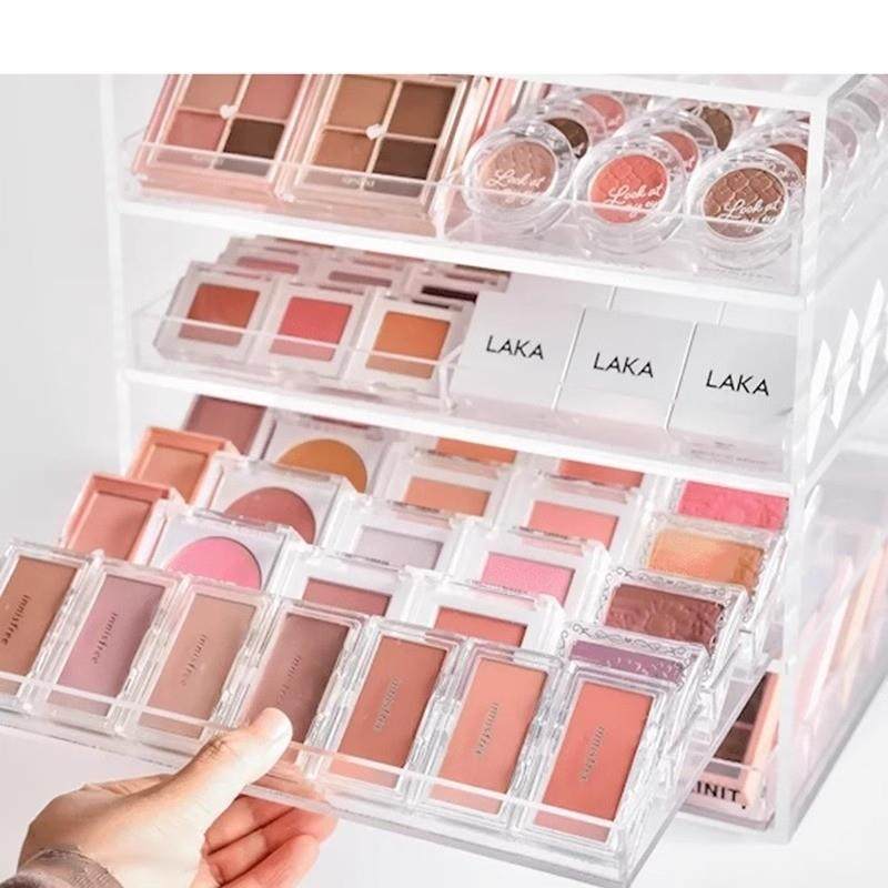 网红同款压克力抽屉眼影盘收纳柜化妆台粉饼气垫化妆品置物架,收纳整理,桌面收纳盒,淘宝优惠券,粉丝福利购,淘宝优惠卷