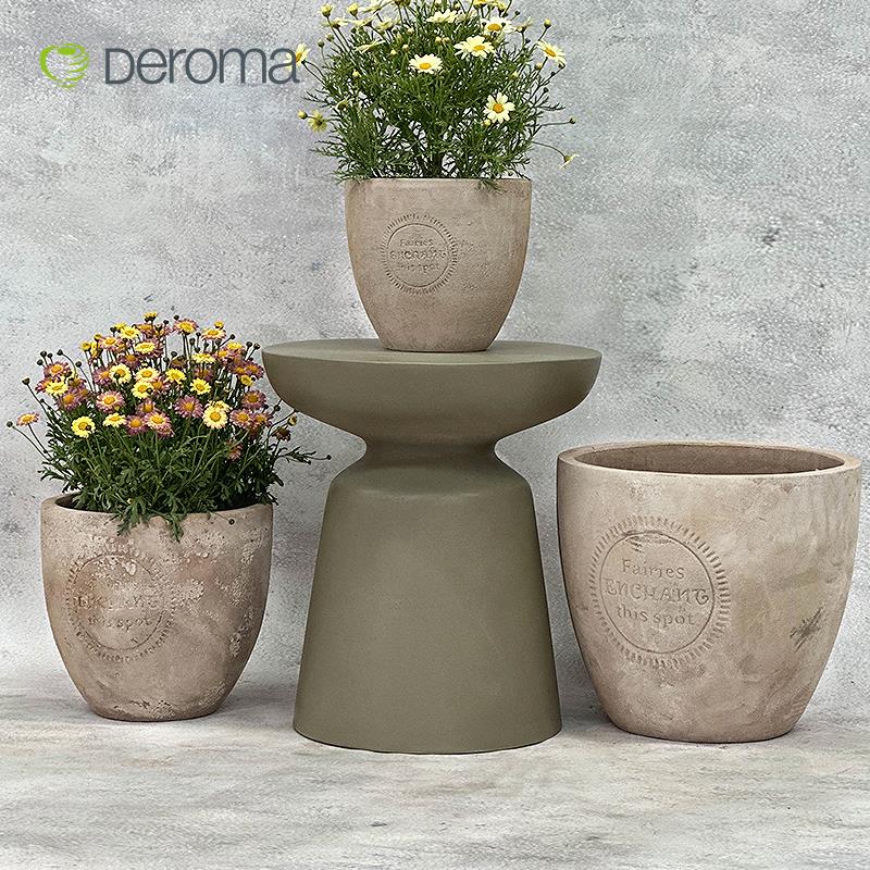 DEROMA帝罗马仙女中古陶花盆法式复古花盆粗陶手工抗冻抗裂室内外