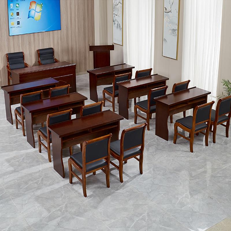 实木会议长条桌小型会议室桌椅条形会议桌党建会议室培训桌椅组合