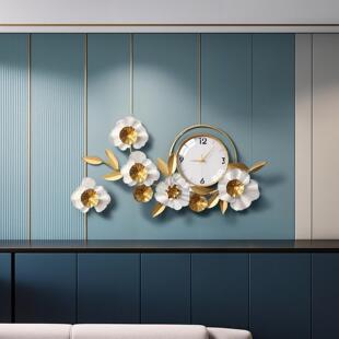 钟表2024新款客厅挂钟沙发电视背景墙时钟装饰挂饰现代简约石英钟