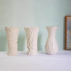 深海酒吧精致！莱诺克斯山谷百合压花花瓶镀金陶瓷装饰品出口乔迁