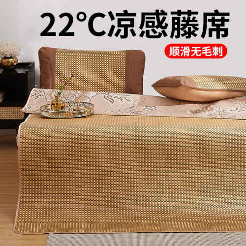 夏天冰丝藤席凉席天然纯藤真正夏季真藤手工编织正反两用级