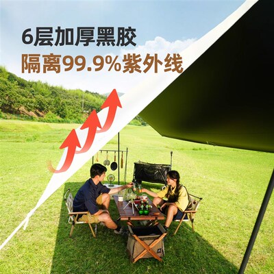 黑胶天幕帐篷户外天幕2025新款露营遮阳棚野营装备防晒便携式幕布
