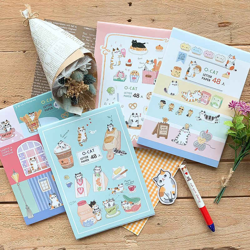 三莹不理猫信纸学校幼儿园A5猫咪信纸A5彩色方格/横线带花纹卡通