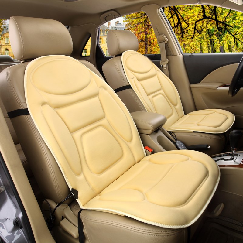 汽车按摩加热坐垫冬季车载汽车座椅电加热坐垫12V按摩制热座垫