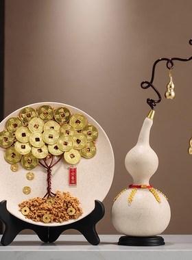 招财福禄葫芦摆件新中式客厅电视柜装饰品五福临门乔迁新居礼品