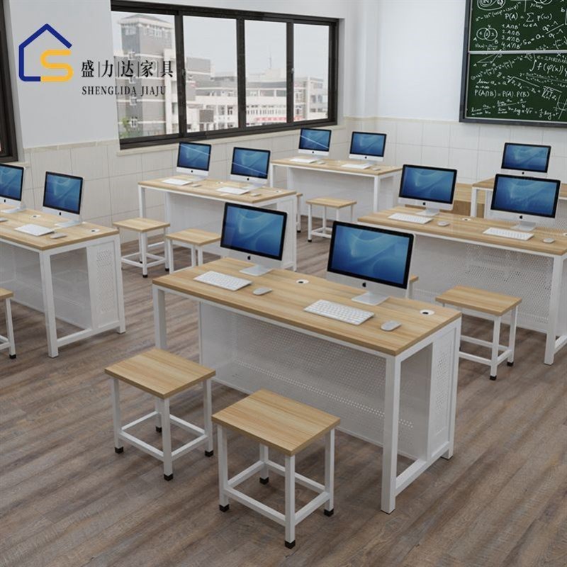 学校机房电脑桌中小学生辅导培训职员办公多媒体室台式电脑课桌椅