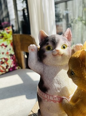 创意猫咪摆件艺术办公室家居桌面装饰送女孩同事生日礼物可爱时尚