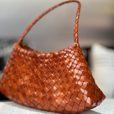 Dragon8943头层牛皮法式菜篮子包