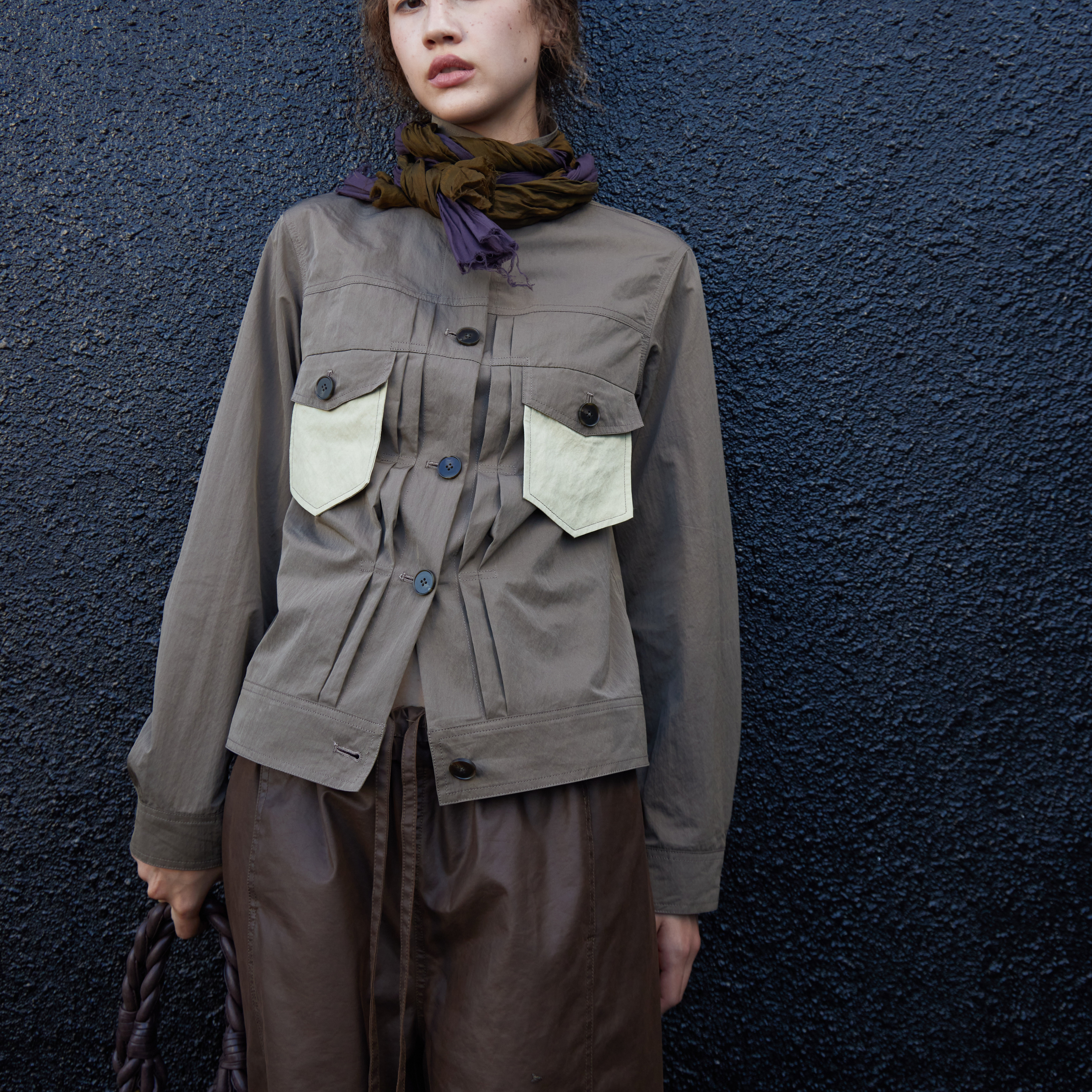 nullnone拼接口袋衬衫夹克