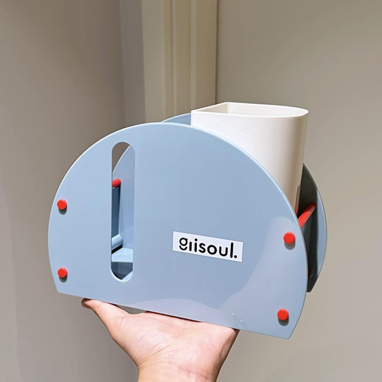 MOMO HOME纸巾盒创意桌面垃圾桶二合一客厅抽纸盒洗脸巾化妆刷