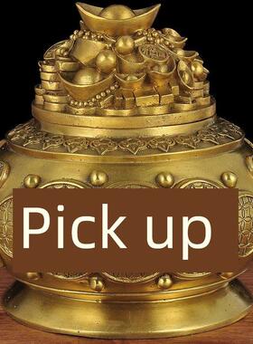 全铜聚宝盆招财摆件大号存钱罐家居客厅玄关工艺品办公室商务礼品