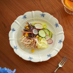 肆月盘子家用菜盘高级感陶瓷早餐盘碟子小吃甜品盘brunch西餐餐盘