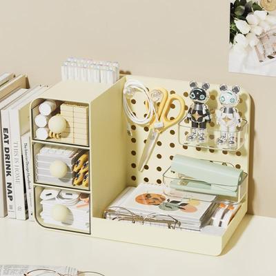 桌面洞洞板置物架多功能收纳盒学生书桌文具整理架办公桌收纳神器