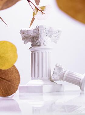 北欧复古罗马柱烛台底座柱子拍照道具背景家居桌面装饰品摆件静物