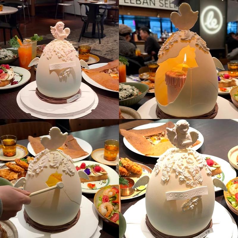 小红书网红生日蛋糕装饰 破壳日鸡蛋巧克力模具仙女公主烘焙插件