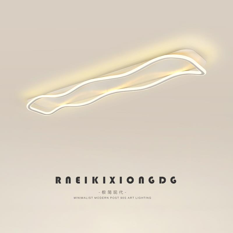 走廊走道灯现代简约阳台衣帽间玄关入户吸顶灯门厅极简led长条灯