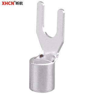 4冷压裸端子U型Y型铜鼻子线鼻子黄铜端头线耳叉型接线端子 UT2.5