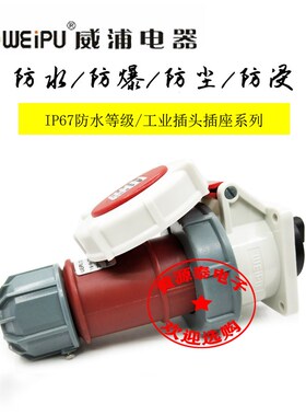 威浦暗装直式16A4芯航空工业插头TYP173配插座TYP5619防水IP67