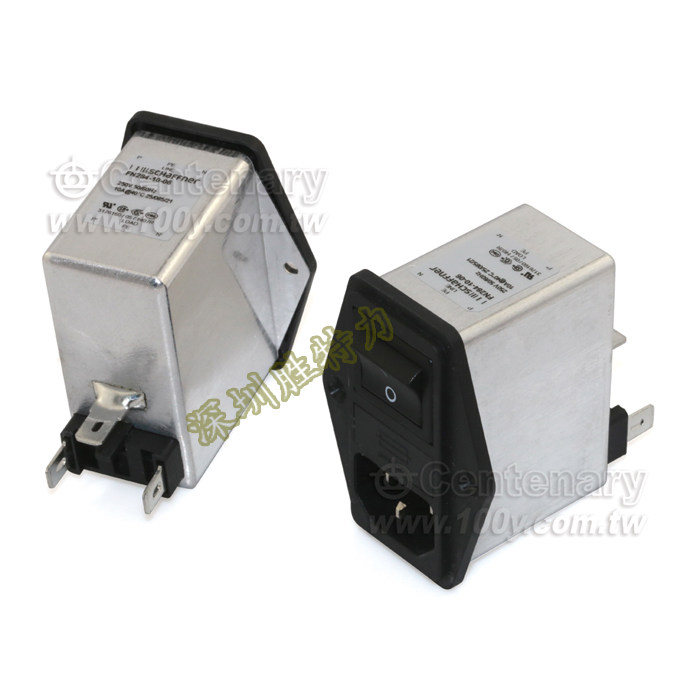 FN283-6-06 AC 座 开关型滤波器 (大耳朵大脚) FUSE +1个保险丝