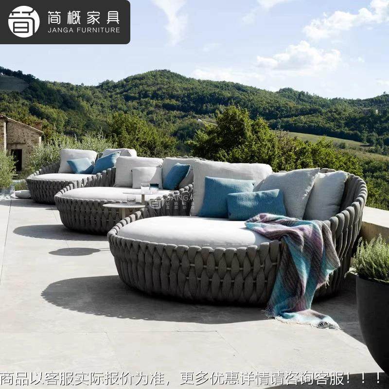 欧北别墅庭院发躺床外庭院花园藤沙圆床露天酒店民宿泳池户90大圆,住宅家具,户外沙发,淘宝优惠券,粉丝福利购,淘宝优惠卷