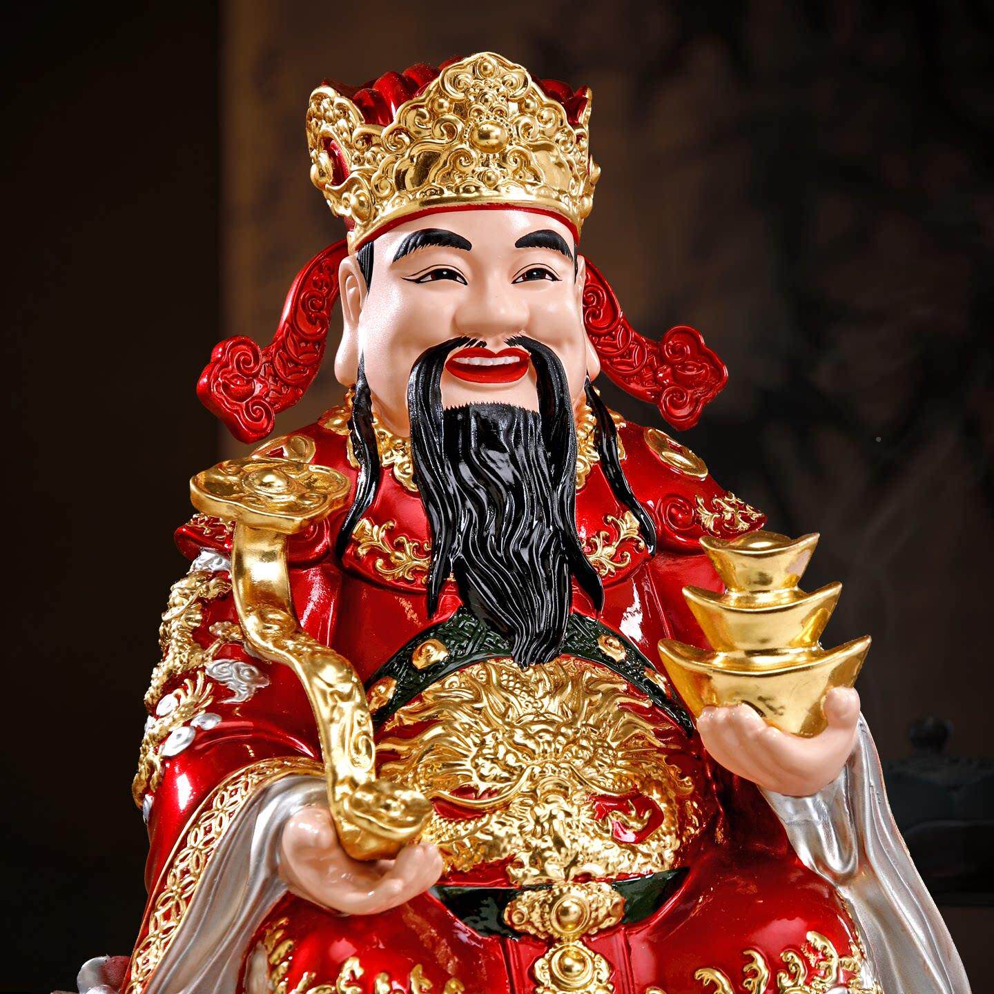 台怀LLO湾纯铜财神爷件家用供奉招财文财神纯佛像复古旧桌面摆摆