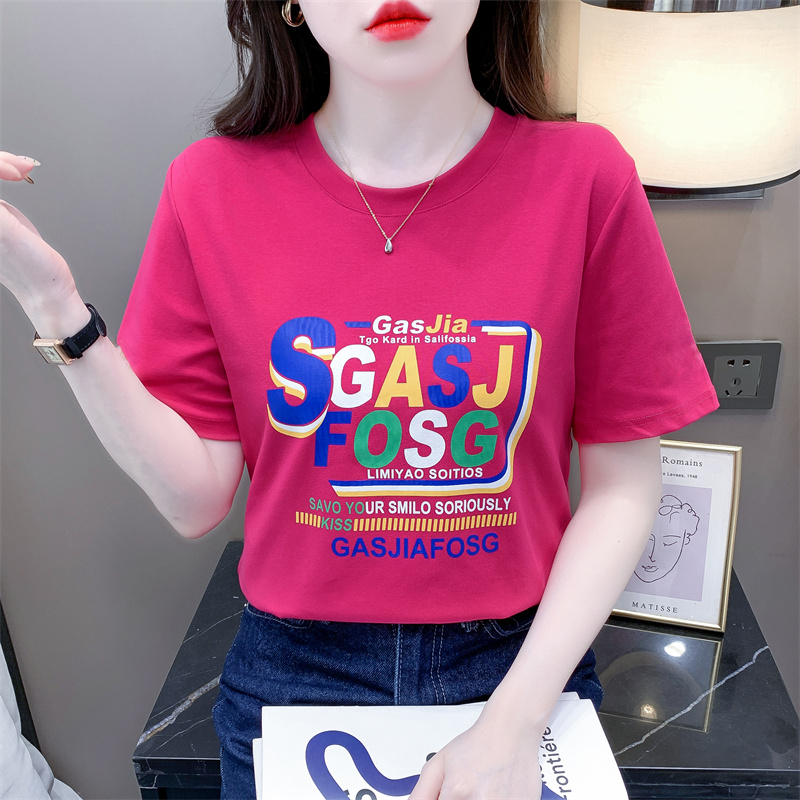 时尚字母印花短袖2024夏季新款