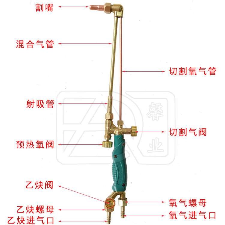 国胜工业射吸式割炬割枪火焰枪G01-30/100型喷火枪绿柄金刚系列