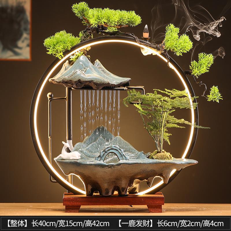 流水喷泉陶瓷循环玄关招财风水轮客厅办公室会所装饰搬家乔迁摆件