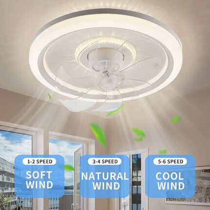 360度摇头风扇灯LED客厅现代简约静音卧室吊顶一体吸顶餐厅吊扇灯