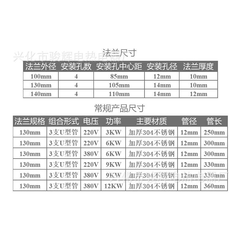 130mm法兰加热管模温机加热管 圆法兰式电热管 导热油水箱锅炉