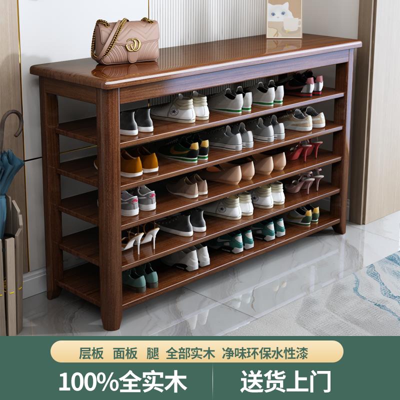 新疆包邮全实木鞋架家用门口五层新款鞋柜省空间收纳多层木质大容
