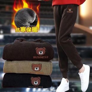 下单立减50 运动裤 H加绒加厚束脚休闲裤 时尚 NZ239 高腰直筒卫裤