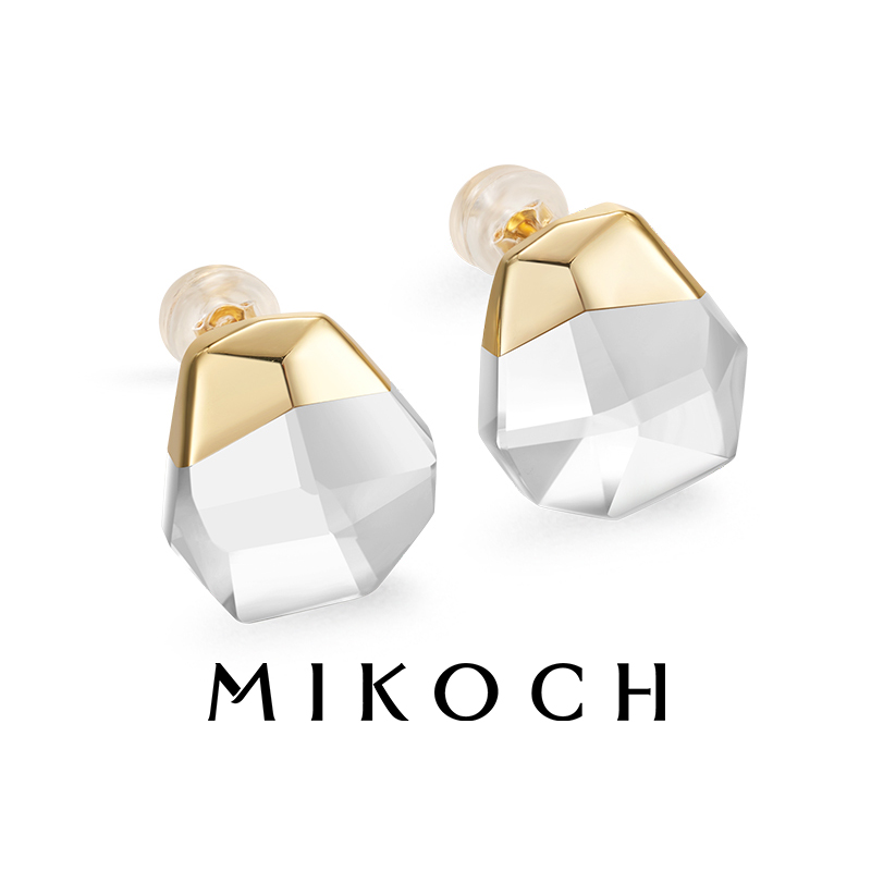 MIKOCH冰凝耳钉 925银菱形白水晶耳钉轻奢高级感小众设计老钱风