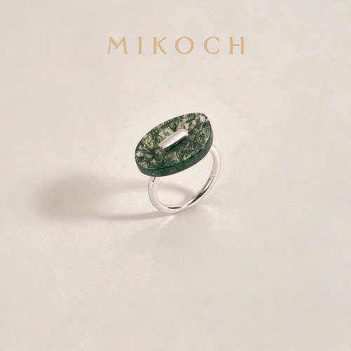 MIKOCH浅溪玛瑙椭圆戒指天然纹