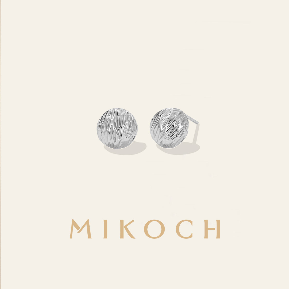 MIKOCH球形纹理耳钉925银女纯银小众设计高级感轻奢2025新款耳环